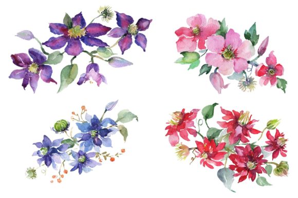 Bouquet Angelic Flight Watercolor Illustrations