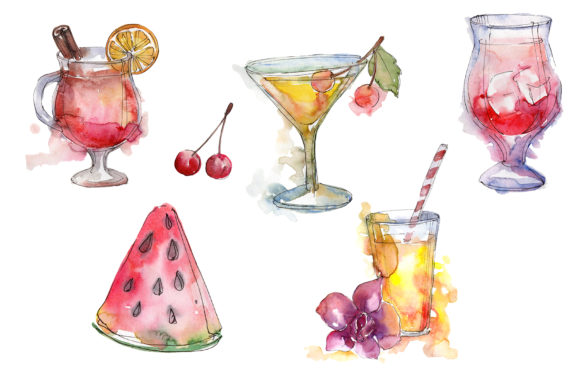 Cocktail Fruit Manito Watercolor Illustrations Review