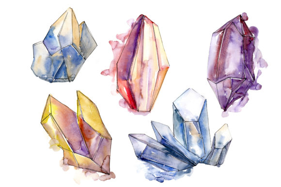 Cool Crystals Watercolor Set Illustrations Review