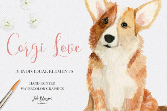 Corgi Love - Watercolor Corgis Illustrations