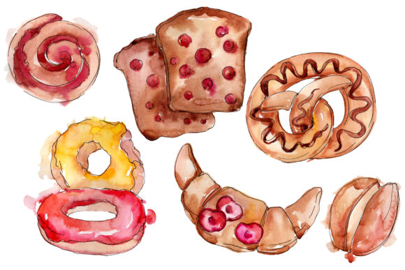 Dessert Exclusive Watercolor PNG Illustrations