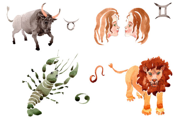 Horoscope Watercolor Illustrations Review