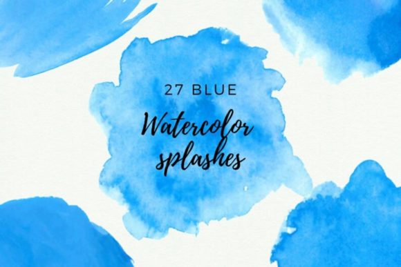 Light Blue Watercolor Brush Strokes & Illustrations