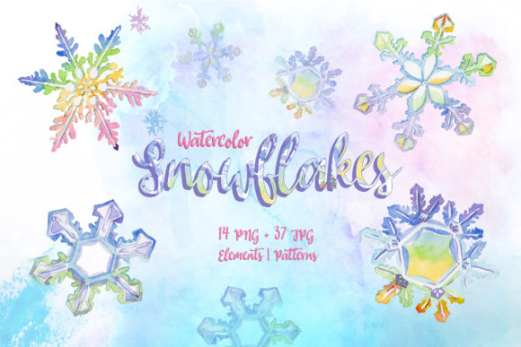 Nice Snowflakes PNG Watercolor Set Review