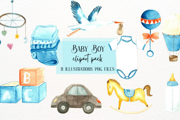 Reviewing Baby Boy Watercolor Clip Arts Collection